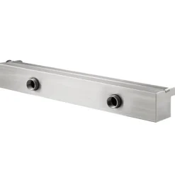 Poolfontän, Vattenfall med LED-ljusramp, 60x11.5x8 cm, Silver, Rostfritt stål