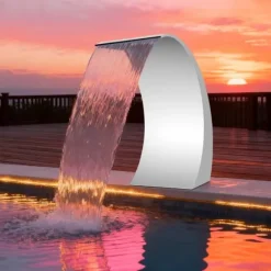 Poolvattenfall - Vattenfallblad - Metall - Kaskadeffekt - För Swimmingpool - Silver