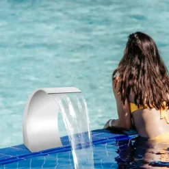 Poolvattenfall - Vattenfallblad - Metall - Kaskadeffekt - För Swimmingpool - Silver