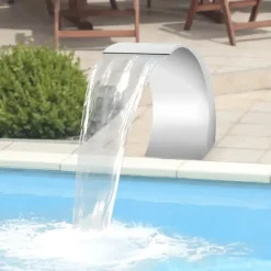 Poolvattenfall - Vattenfallblad - Metall - Kaskadeffekt - För Swimmingpool - Silver