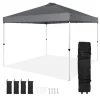 Pop Up Canopy Partytält 10x10 fot med bärväska för camping, mörkgrått och lätt att transportera.
