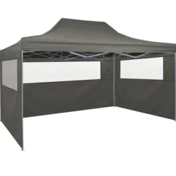 Pop-Up hopfällbart partytält med 4 sidoväggar 3x4,5 m antracit - Partytält - Festtält - Home & Living