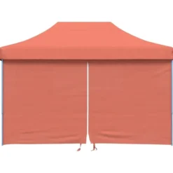 Pop-Up hopfällbart partytält med 4 sidoväggar terrakotta