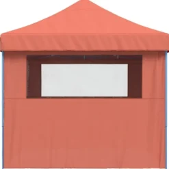 Pop-Up hopfällbart partytält med 4 sidoväggar terrakotta