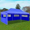Pop-up partytält hopfällbart 3 x 6 m blå