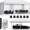 Pop-up paviljong 3x6 m - Trädgårdspaviljong - One-Push snabb uppfällning - Fyra sidoväggar - Vattentät HDPE, PU-belagd - Aluminiumram - Vit