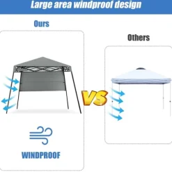Pop-up Tält, 2.1m x 2.1m, Grå