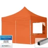 pop-up tält snabbtält 3x3 m - 4 sidodelar hopfällbart tält aluminium paviljong (certifierad) party lusthus orange tak