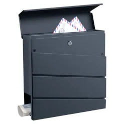 Postlåda Achtrup brevlåda med tidningshållare antracit 37x37x10,5 cm [en.casa]