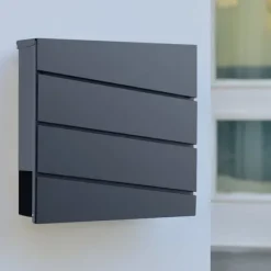 Postlåda Achtrup brevlåda med tidningshållare antracit 37x37x10,5 cm [en.casa]