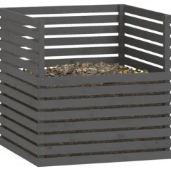 Praktisk kompostlåda i massiv furu - Samla organiskt avfall | Färg: Grå | Storlek: 100x100x102 cm