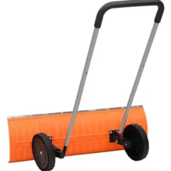 Praktisk snöskyffel med utdragbart handtag och vändbart blad | Färg: Orange | Storlek: 96 cm stålblad