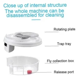 Pretty Automatic Catcher USB Avtagbar elektrisk insektsfälla Rund Tvättbar fälla Vit