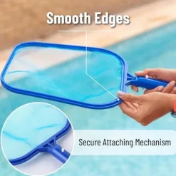 Professionell lövraka för pool – robust finmaskig skimmernät ,blå