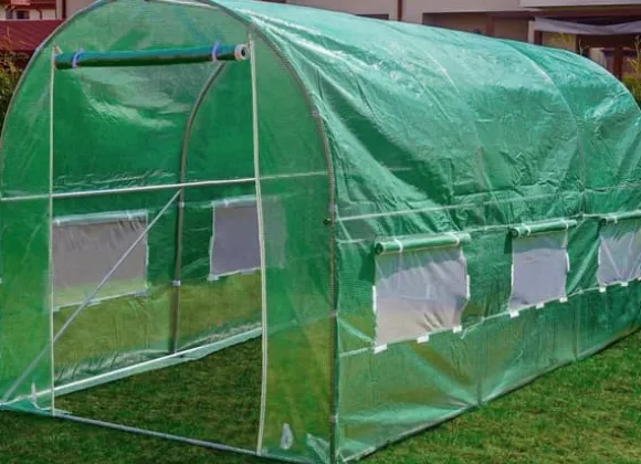 Professionell 450x200x200cm Växthus Tunnel för Hängivna Odlare - Hållbar Galvaniserad Stålram, UV-Resistent Täckning, Enkel Montering