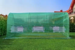 Professionell 450x200x200cm Växthus Tunnel för Hängivna Odlare - Hållbar Galvaniserad Stålram, UV-Resistent Täckning, Enkel Montering