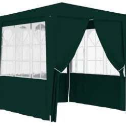 Professionellt partytält med väggar 2,5x2,5 m grön 90 g/m²