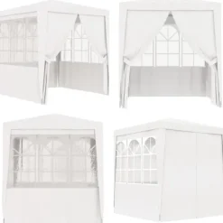 Professionellt partytält med väggar 2,5x2,5 m vit 90 g/m² - Partytält - Festtält - Home & Living