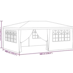 Professionellt partytält med väggar 4x6 m - UV- och vattenbeständigt | Färg: Grön | Storlek: 4x6 m