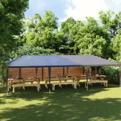 Professionellt partytält 4x9 m - UV- och vattentåligt | Färg: Antracit | Material: 90 g/m²