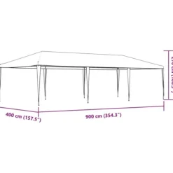 Professionellt partytält 4x9 m - UV- och vattentåligt | Färg: Antracit | Material: 90 g/m²