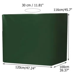 PROFFSIGT IBC-tanköverdrag 1000L – Grön vattentät skyddsöverdrag med UV-beskyttning (210D silverbelagd Oxfordtyg)