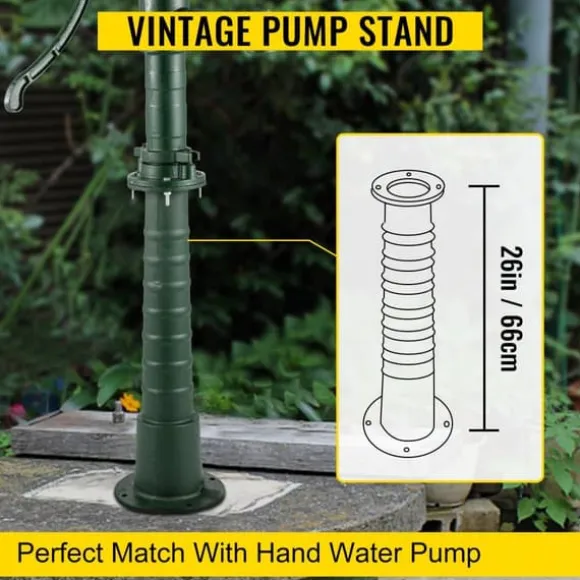 Pumpstativ i gjutjärn för svängpumpar 22,86x22,86x66cm, belagd handpumpställ med 8mm vägg, perfekt för trädgård och damm.