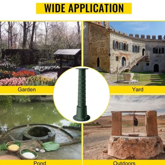 Pumpstativ i gjutjärn för svängpumpar 22,86x22,86x66cm, belagd handpumpställ med 8mm vägg, perfekt för trädgård och damm.