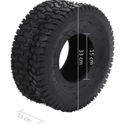 Punkteringssäkra reservdäck till skottkärra - 2 st | Storlek: 15x6.00-6 | Färg: Gummi