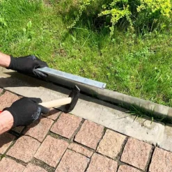 Rabattkant, Gräskant, Trädgårdskant, Kantplåt, Gräsmattkant metall Alu/Zink (längd 10m 15m / höjd 15cm 20cm 25cm), Längd GS:10 m, Bred:15 cm