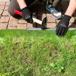 Rabattkant, Gräskant, Trädgårdskant, Kantplåt, Gräsmattkant metall Alu/Zink (längd 10m 15m / höjd 15cm 20cm 25cm), Längd GS:15 m, Bred:20 cm