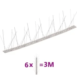5-raders fågelpiggar i rostfritt stål - Antiskadedjur | 6 st | 3 m