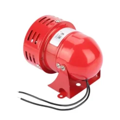 Röd minimetallmotorlarm - industriellt ljud elektriskt skydd mot stöld