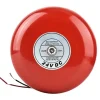 Röd 24V metall rund larmklocka för säkerhets- och brandlarm