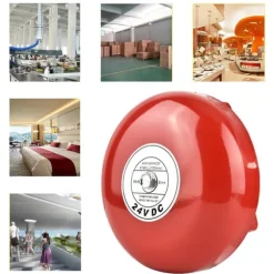 Röd 24V metall rund larmklocka för säkerhets- och brandlarm