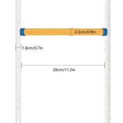 Räddningsrepstege - Nödutrymningsstege - Längd 12 m - Brandbeständig - Med karbinhakar - Maxbelastning 200 kg - Neongul