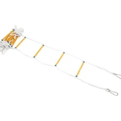 Räddningsstege - Repstege - 10 m - Brandsäker - 2 Karbiner - Bärkapacitet 200 kg - För nödutrymning