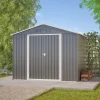 Redskapsbod i metall 8×6 ft med vikdörr, antracitgrå – för trädgårdsredskap & verktygsförvaring