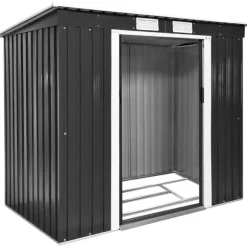 Redskapsbod med snedtak 213x130x173cm - grå/vit