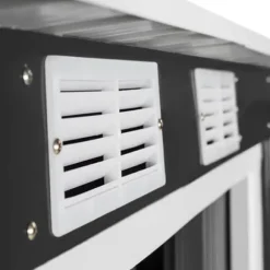 Redskapsbod med snedtak 213x130x173cm - grå/vit