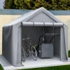 Redskapsbod och cykelskjul 244x241x217 cm trädgårdsförråd lagertält verktygsskjul mörkgrå