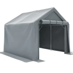 Redskapsbod och cykelskjul 244x241x217 cm trädgårdsförråd lagertält verktygsskjul mörkgrå