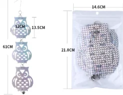 Reflekterande fågelskrämma i form av ugglor 4 Pack