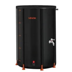 Regntunna, 250 L hopfällbart regnvattenuppsamlingssystem, 60x90 cm, svart, PVC