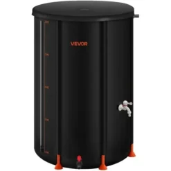 Regntunna, 380 L, 70x103 cm, Svart, PVC