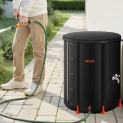 Regntunna, 201 L, 60x73 cm, Svart, PVC