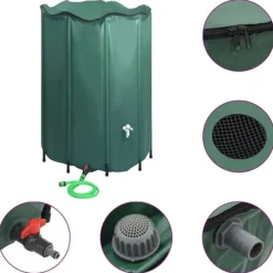 Regntunna hopfällbar med kran 1250 L