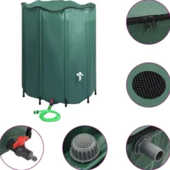 Regntunna hopfällbar med kran 1000 L