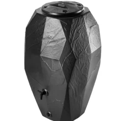 Regnvattenbehållare, 310 liter kapacitet, frostbeständig plast, 100 cm höjd, 60 cm diameter, effektiv insamling av regnvatten