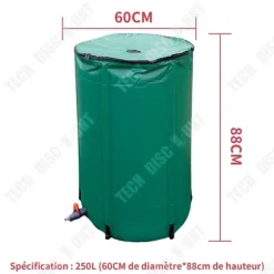 Regnvatteninsamlingshink - TD® - 250L - UV-beständig PVC - Fällbar - Multifunktionell